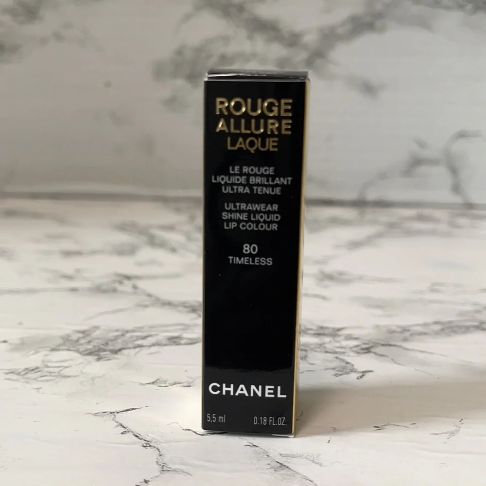 CHANEL ROUGE ALLURE LAQUE ULTRAWEAR SHINE LIQUID LIPSTICK  COLOR 80 TIMELESS - Picture 9 of 9